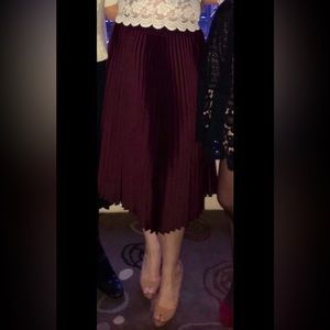 H&M purple pleated midi length